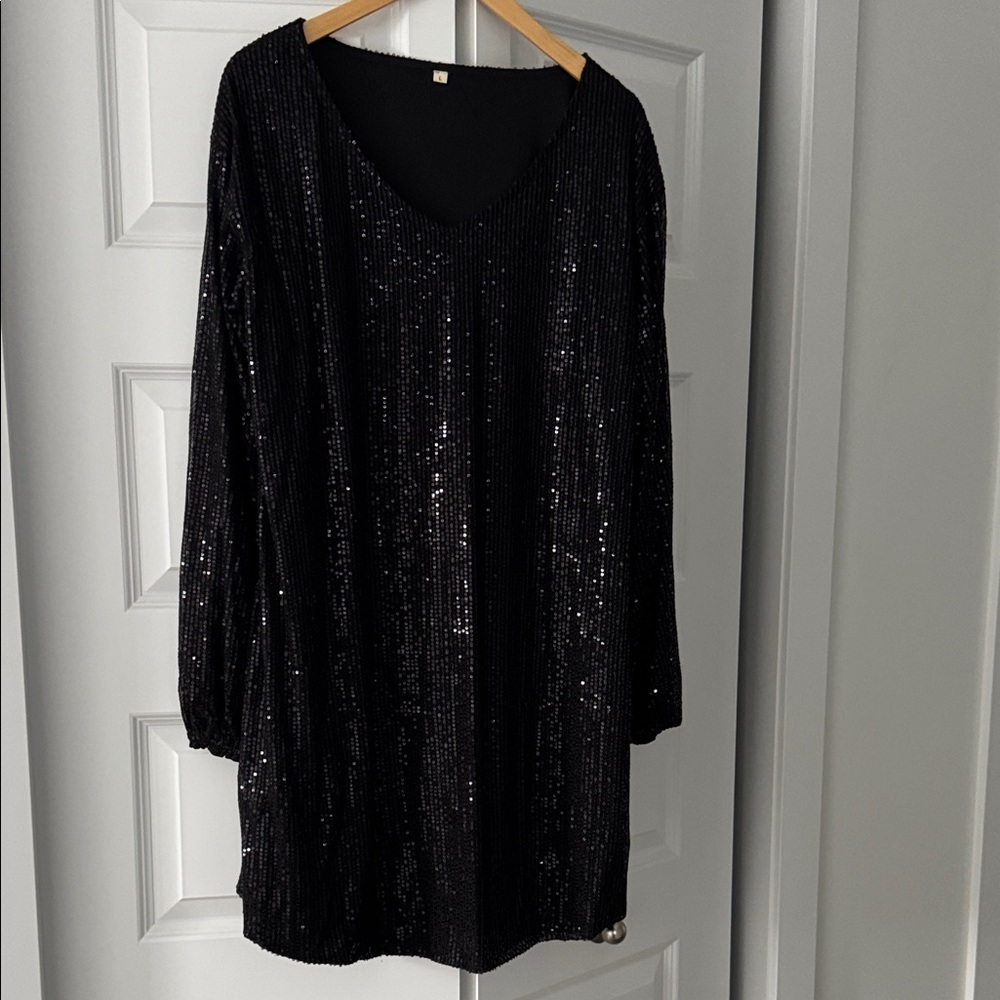 Black Sequin Dress